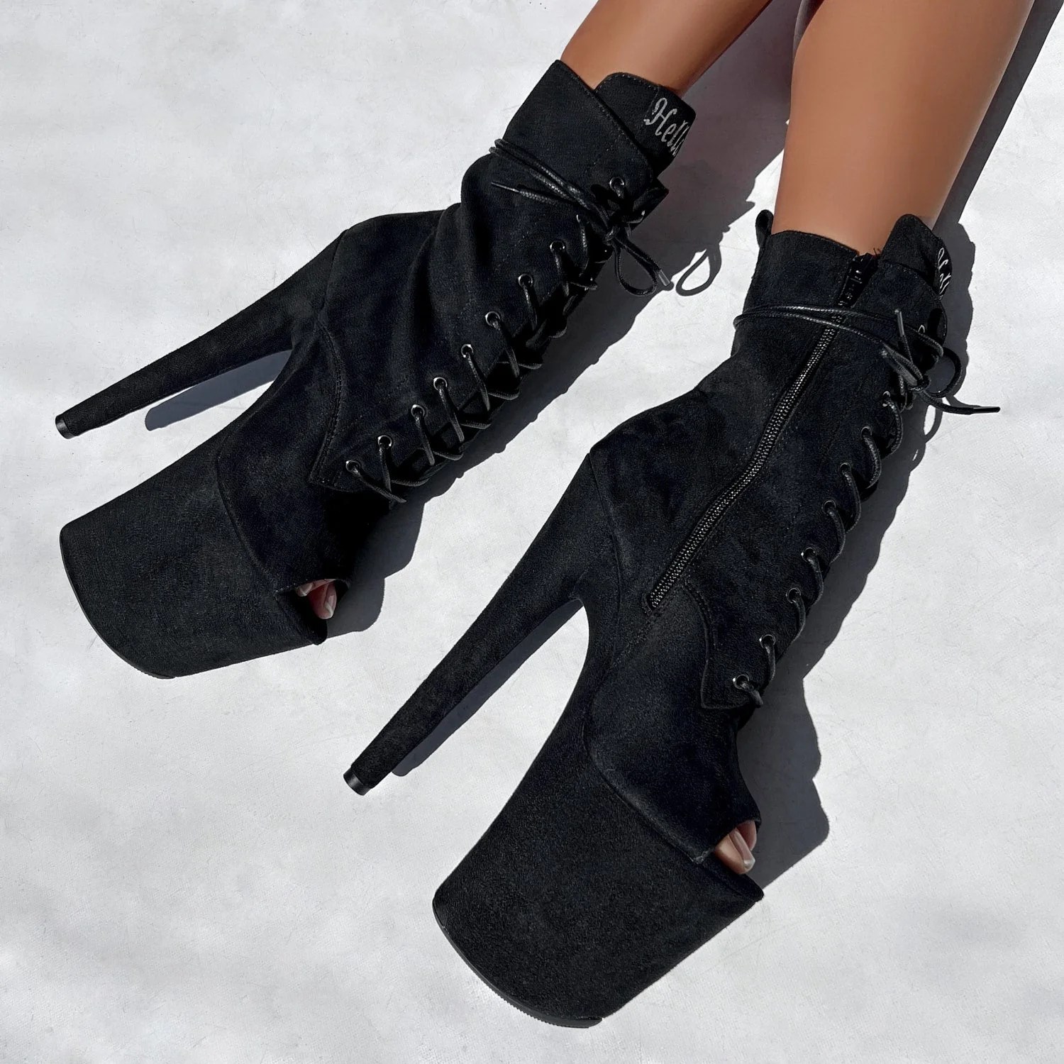 BabyDoll Black Open Toe - 8 INCH - Image 2