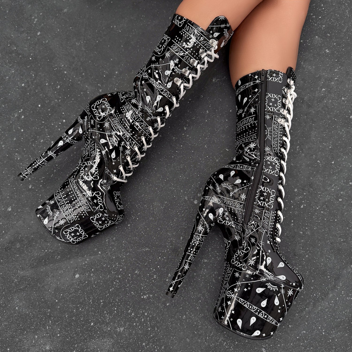 Bandana Baby - Calf Boot - 8INCH - Black - Image 4