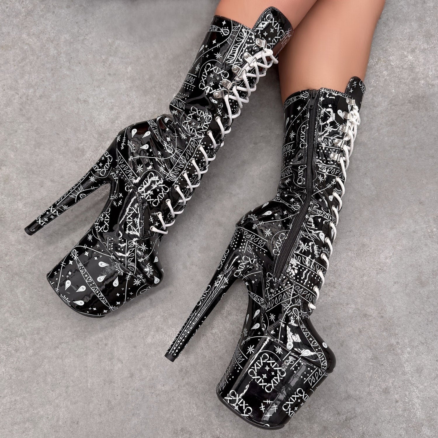 Bandana Baby - Calf Boot - 8INCH - Black - Image 5