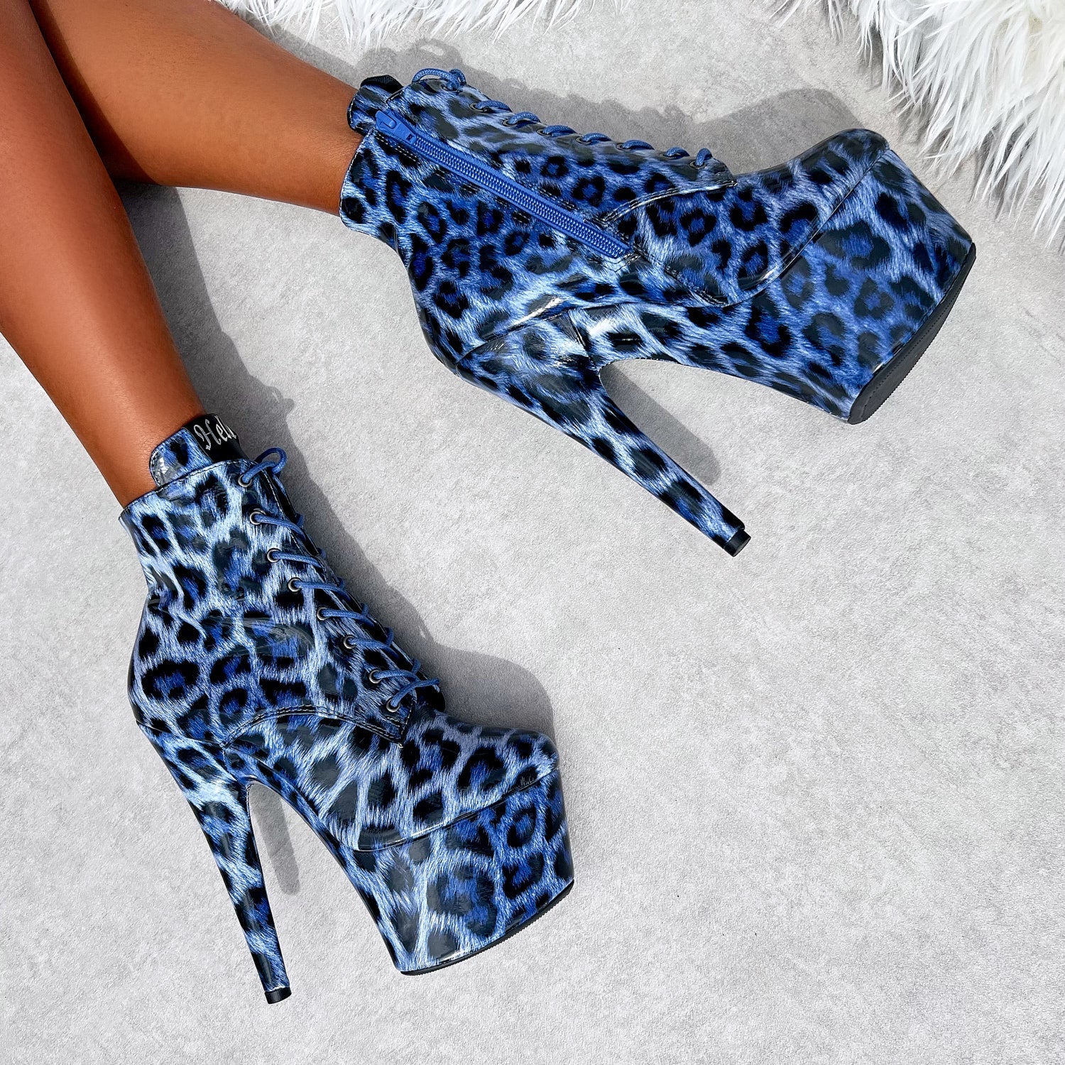 Blue Leopard Ankle Boot - 7 INCH - Image 4