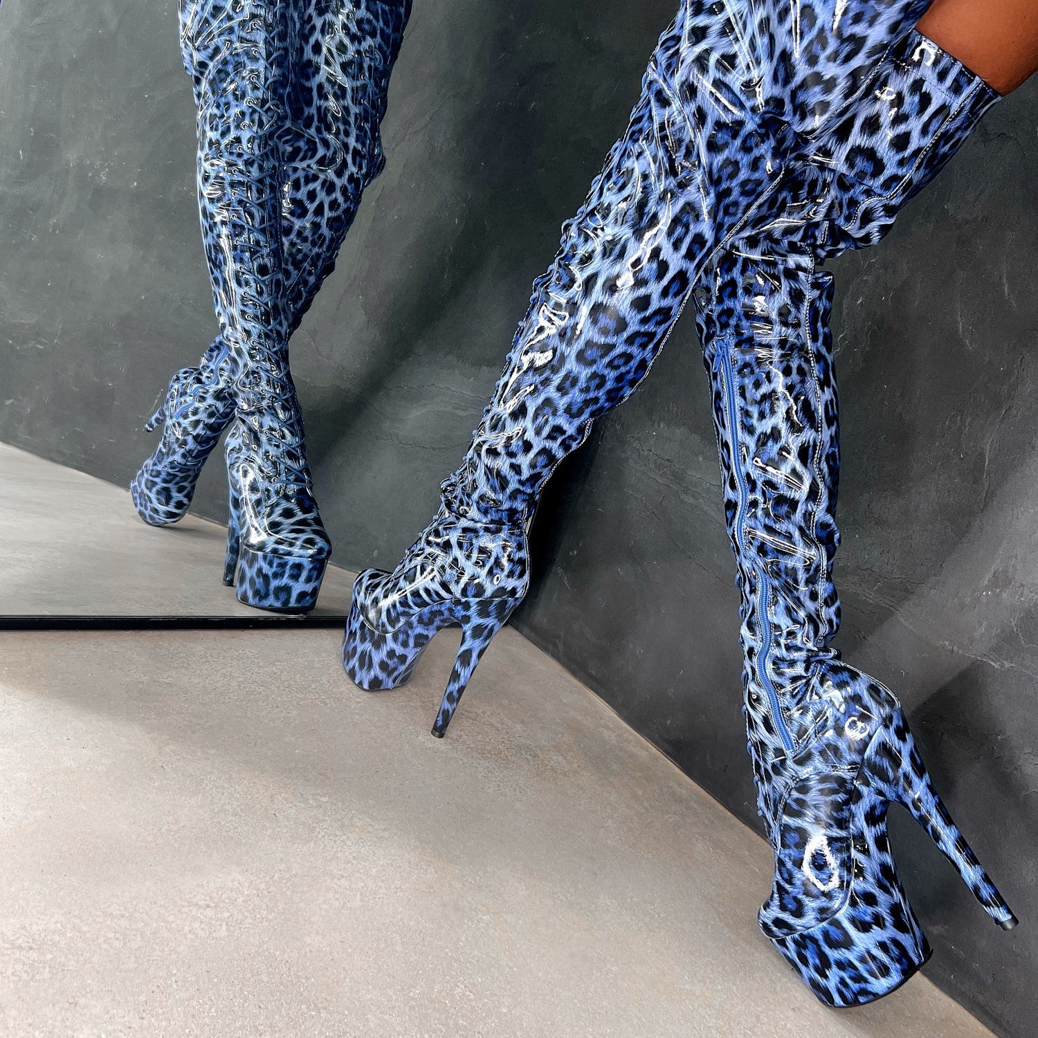 Blue Leopard Thigh High - 7 INCH - Limited Edition - Image 2