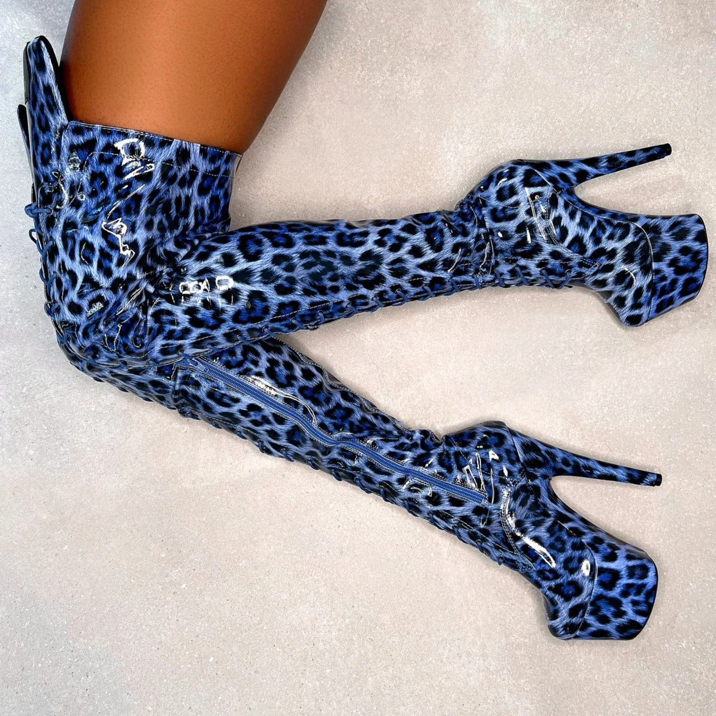 Blue Leopard Thigh High - 7 INCH - Limited Edition - Image 4