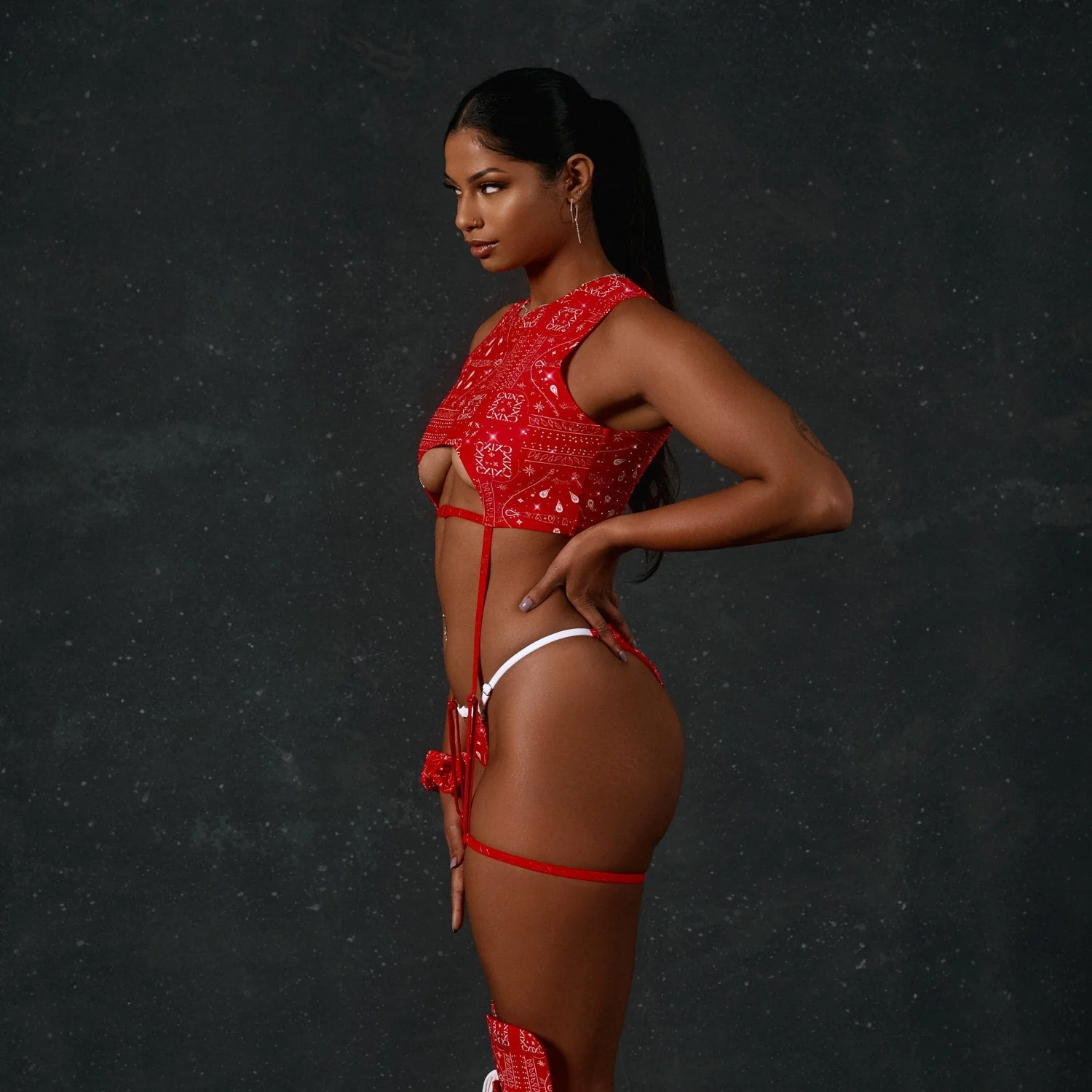 Buckle Up Garter Top - Drop it Like its THOT - Red - Image 3