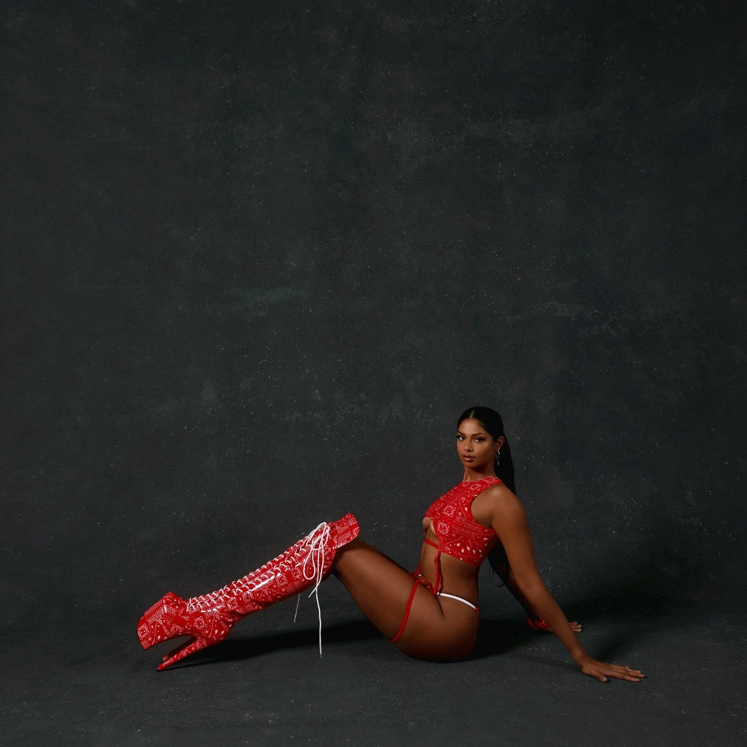 Buckle Up Garter Top - Drop it Like its THOT - Red - Image 5