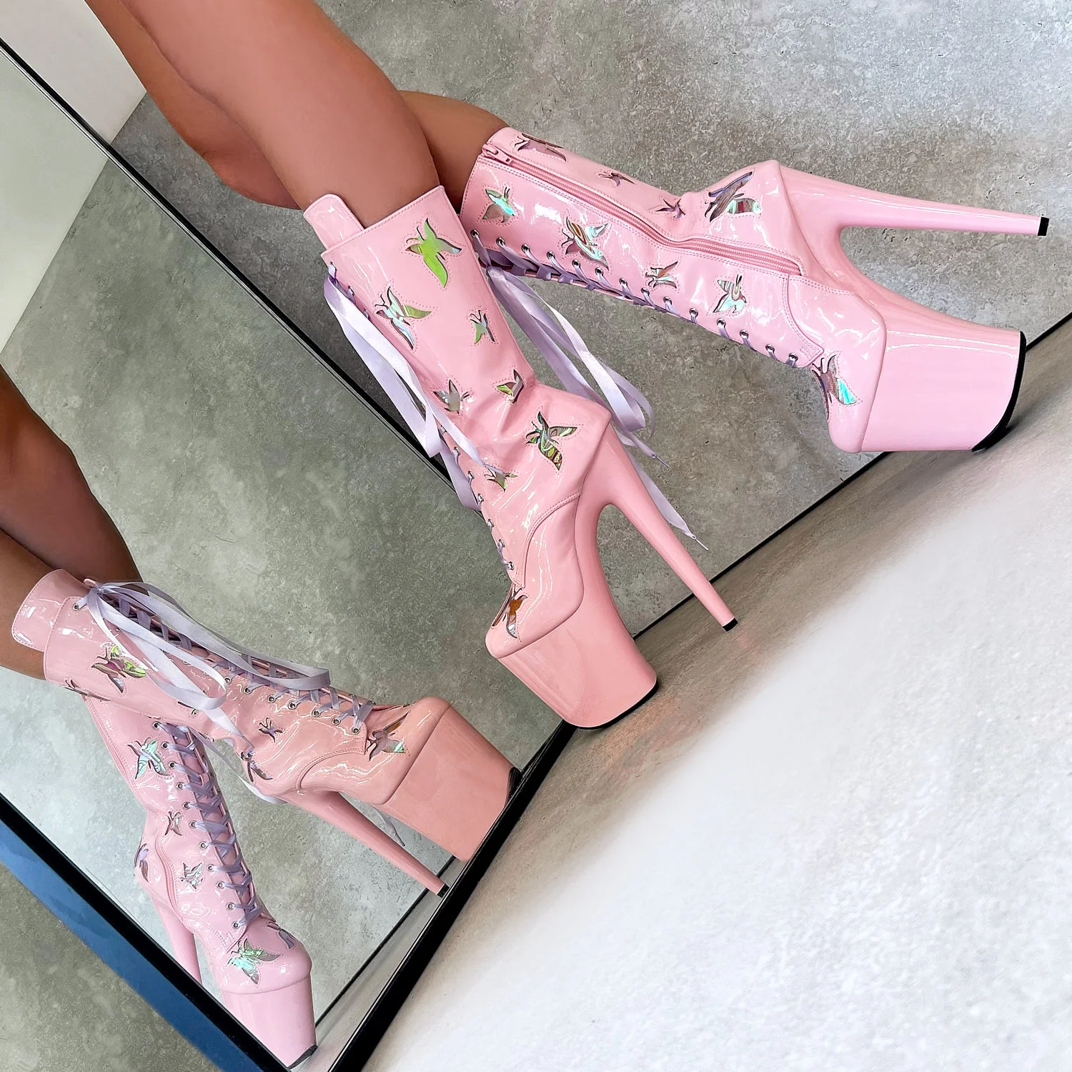 Butterfly Boot - Pink - 8 INCH - Image 4