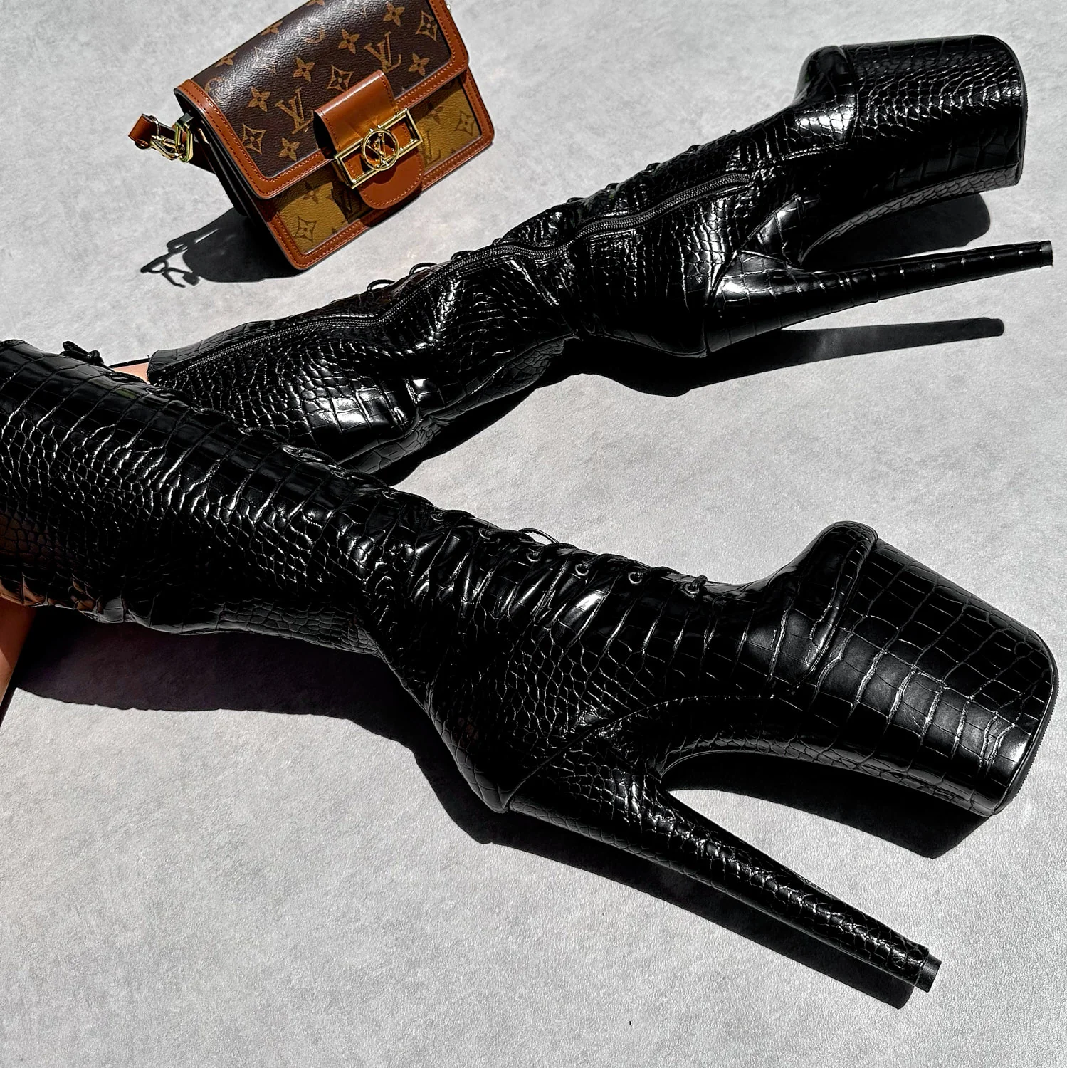 Cold Blooded Black - Knee Boot - 8INCH - Image 2