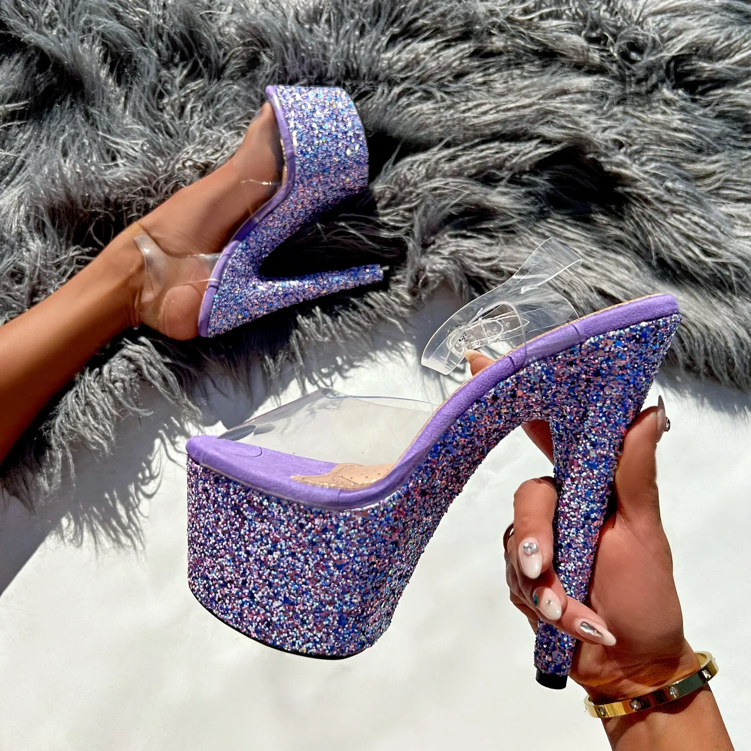 The Glitterati Xtra - Classic Stiletto - Confetti - 7 INCH - Image 3