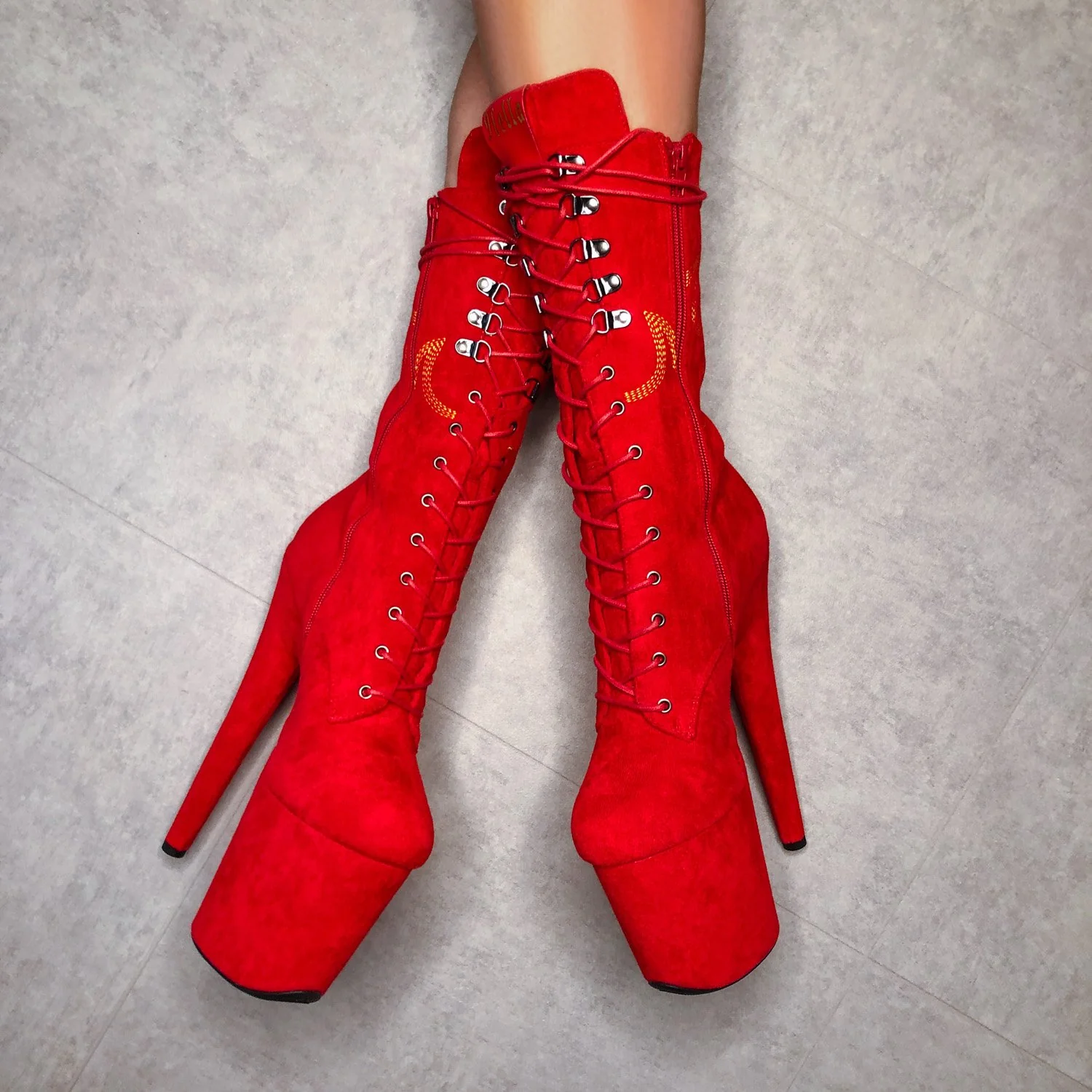 HellGirl Red/Yellow Front Lace - 8 INCH - Image 4