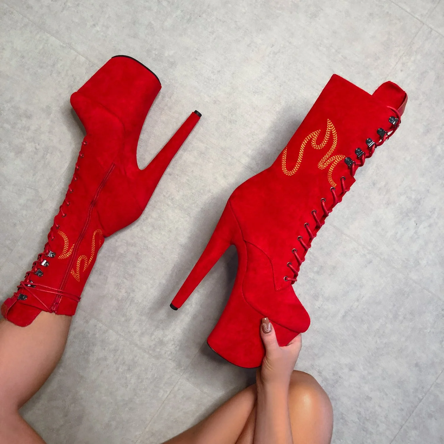 HellGirl Red/Yellow Front Lace - 8 INCH - Image 5