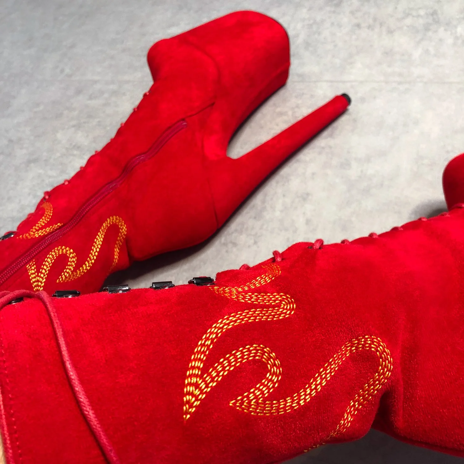 HellGirl Red/Yellow Front Lace - 8 INCH - Image 6