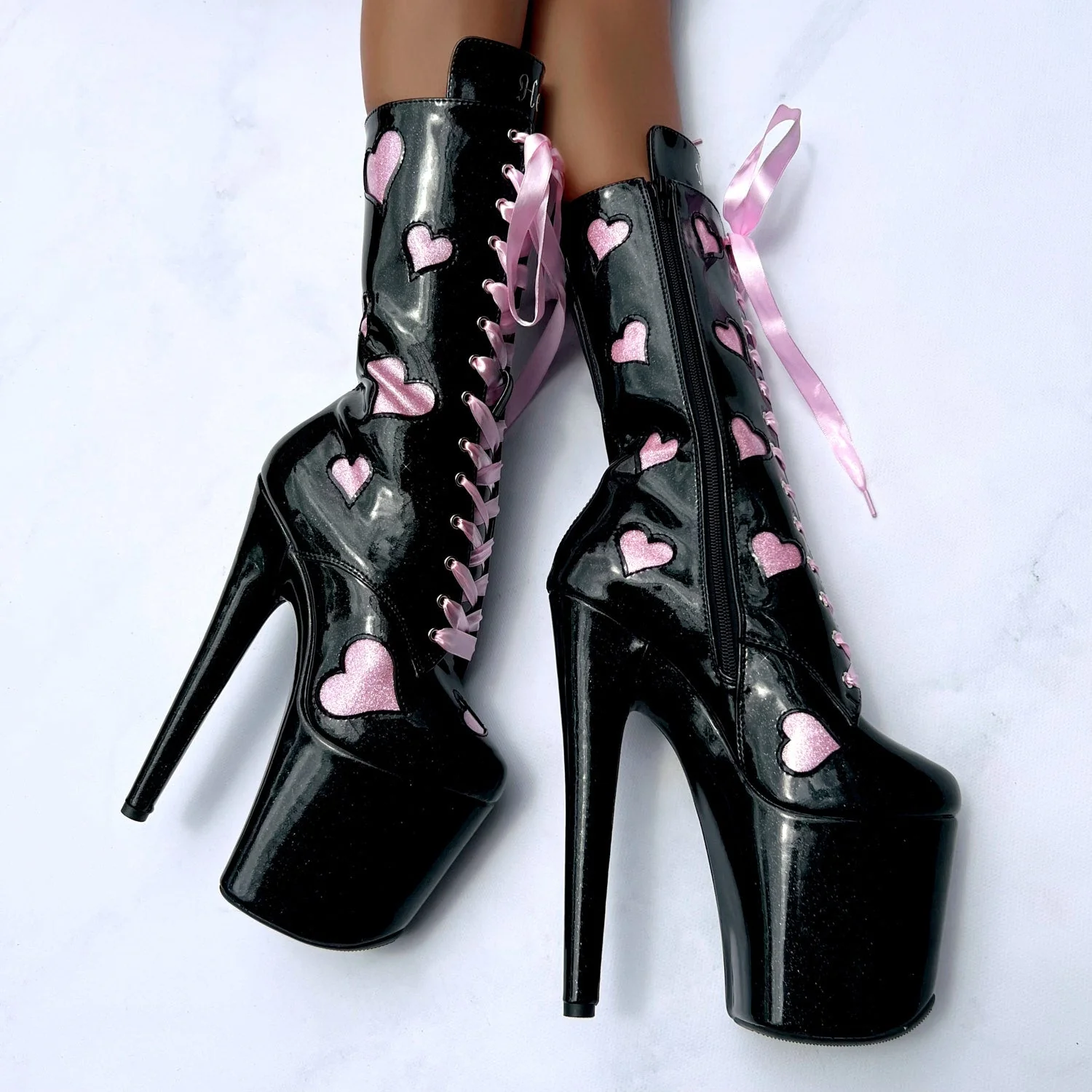 CUPID'S CHOKEHOLD - BLACK RIBBON BOOT - 8INCH - LIMITED ED. - Image 3