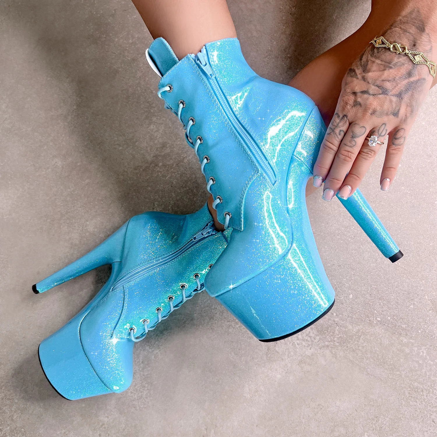 The Glitterati Ankle Boot - Baby Blues *2.0* - 7 INCH - Image 4
