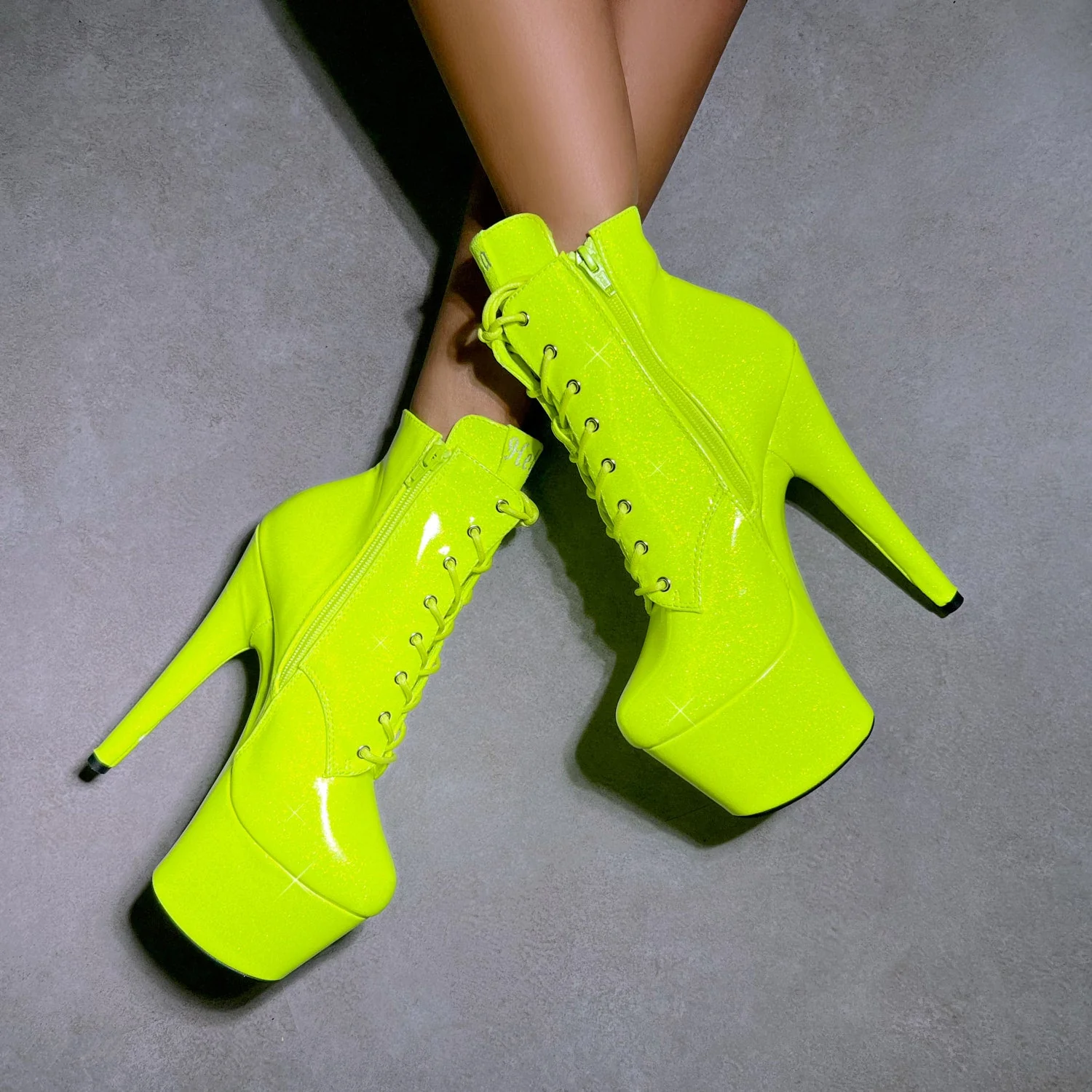 The Glitterati Ankle Boot - Citrus Yellow Burst - 7 INCH - Image 2