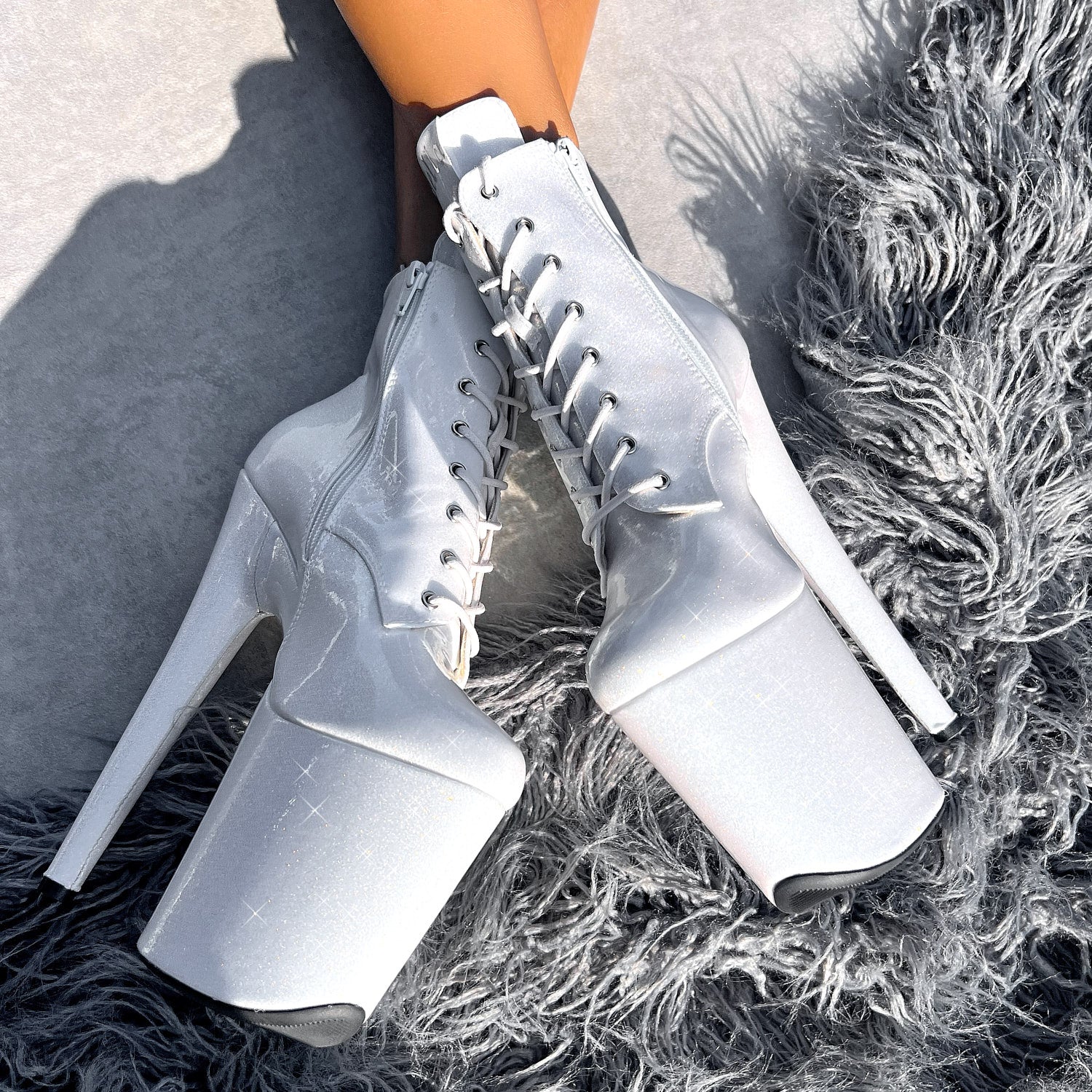 The Glitterati Ankle Boot - Snow Kween - 8 INCH - Image 3