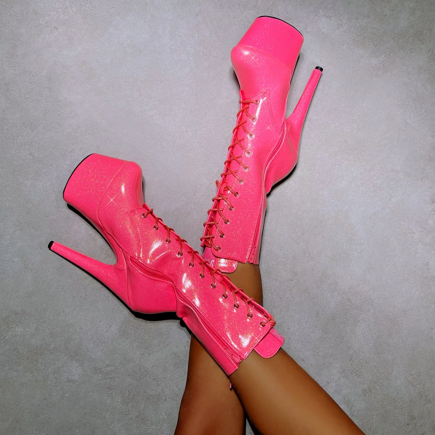 The Glitterati Boot - Juicy Pink Burst - 7 INCH - Image 4