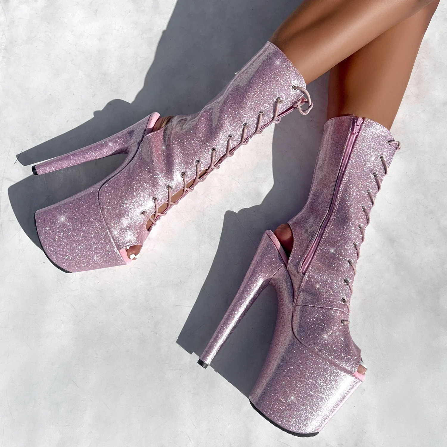 The Glitterati - OHOT Boot - Sugar Baby - 8INCH - Image 2