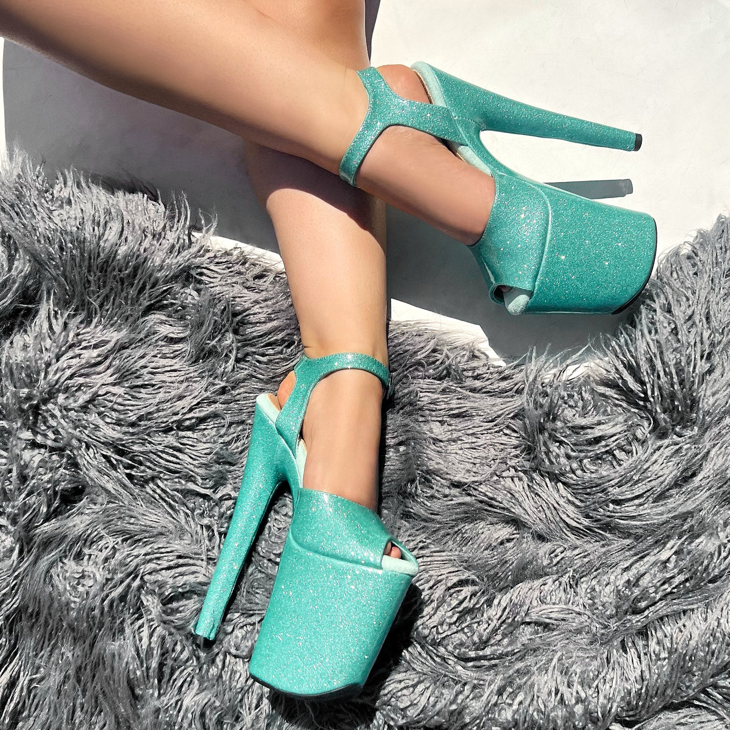Glitterati Stiletto - Baby Blues - 8 INCH - Image 4