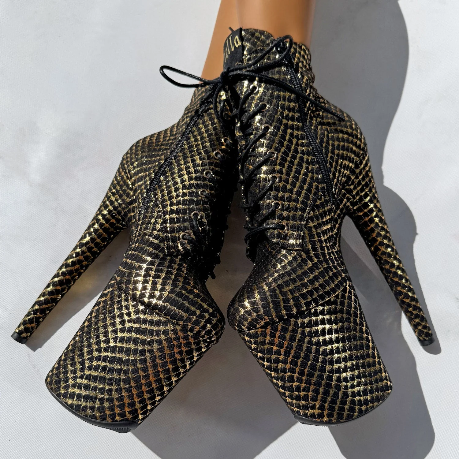 Khaleesi Ankle Boot - Black & Gold - 8INCH - Image 4