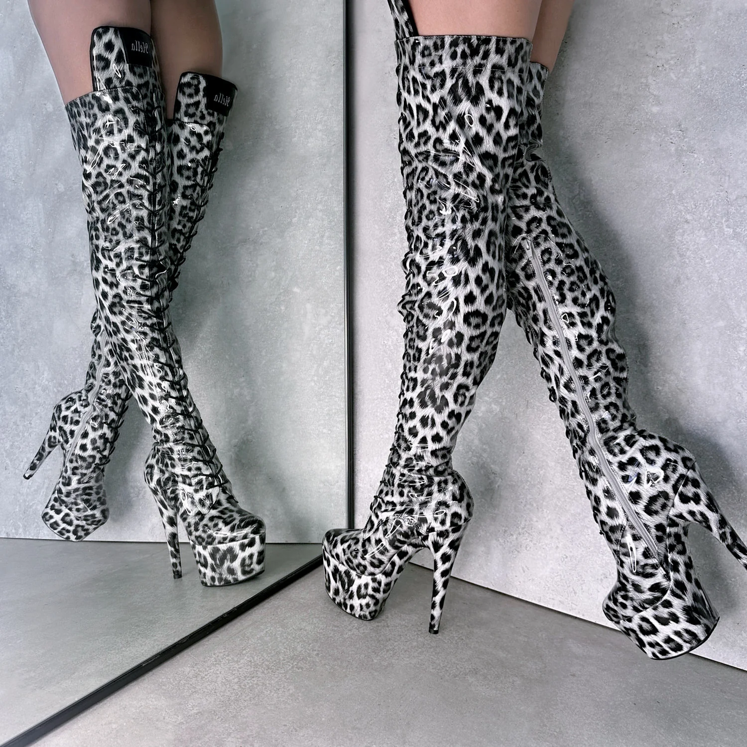 Snow Leopard Thigh High - 7 INCH - Image 2