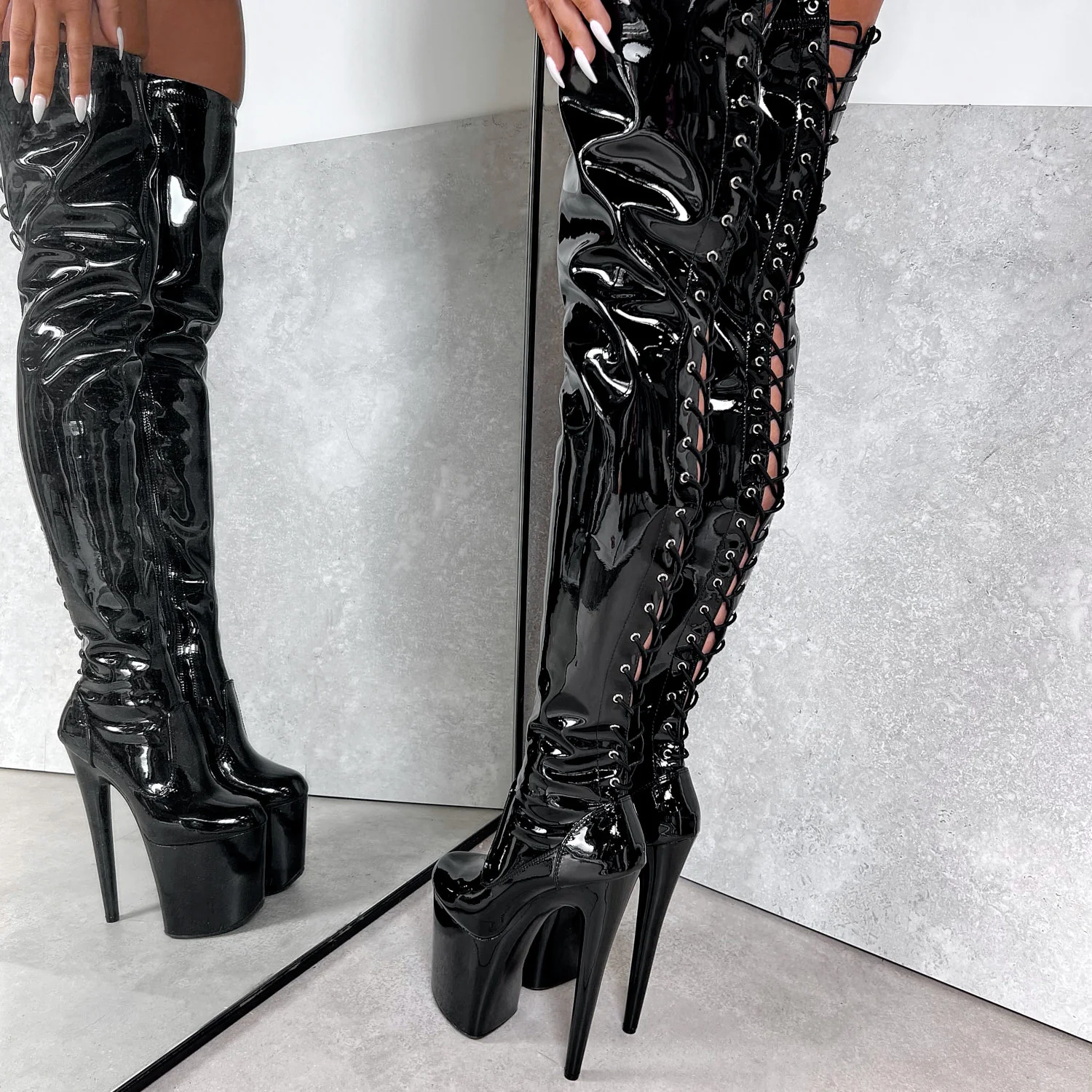 Thigh High - Black Beatle - 8 INCH - Image 3