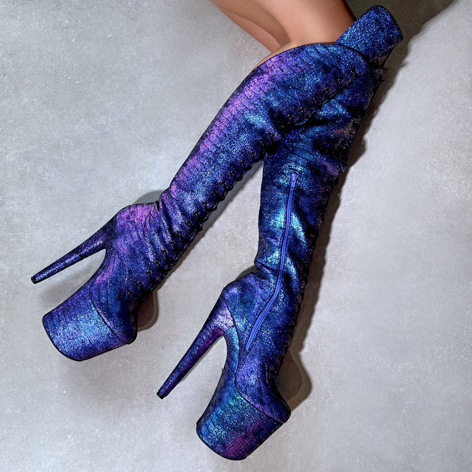 Midnight Mermaid Over Knee Boot - 8INCH - Image 3