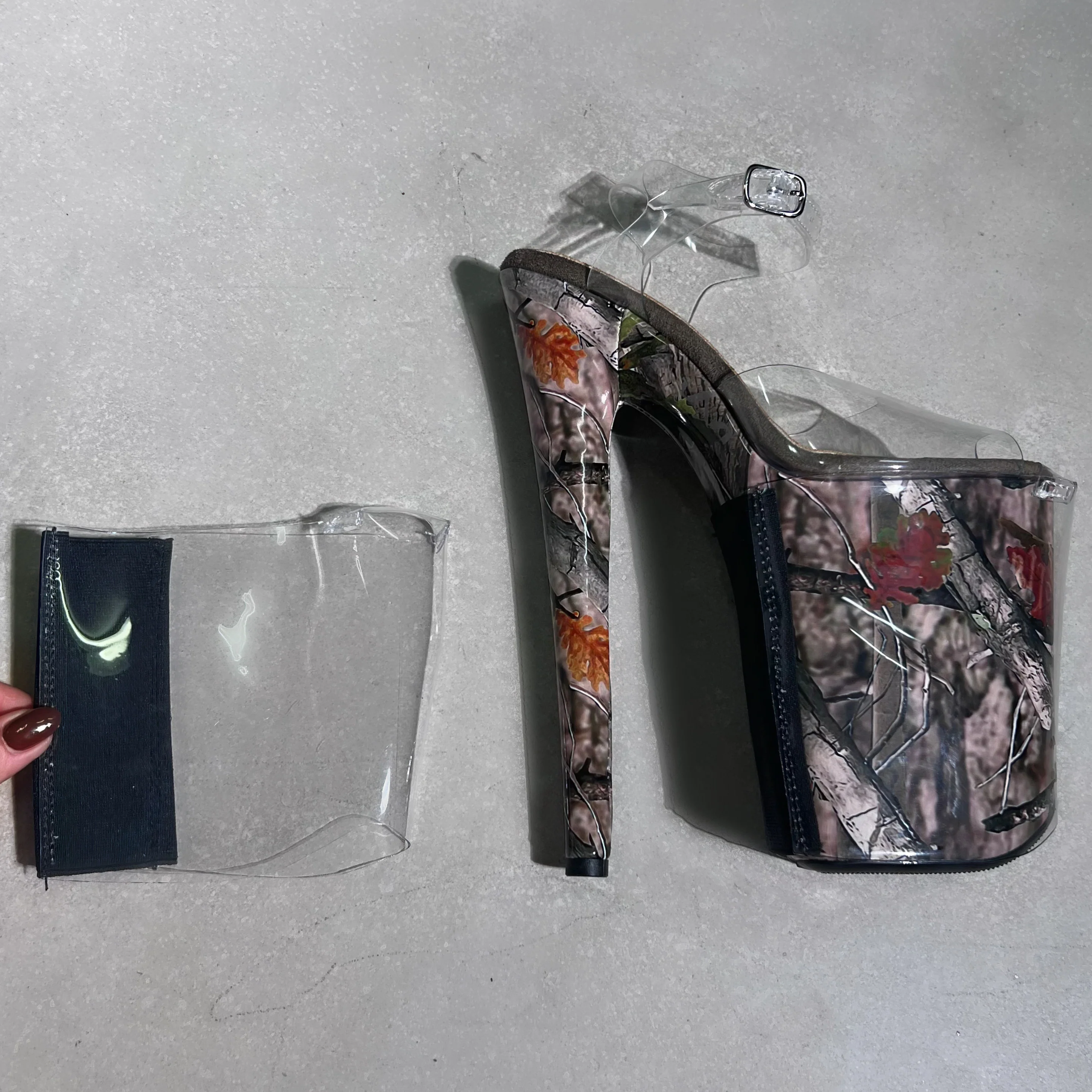 Stiletto & Open Toe Shoe Protectors - Clear & Black - 9 INCH - Image 2