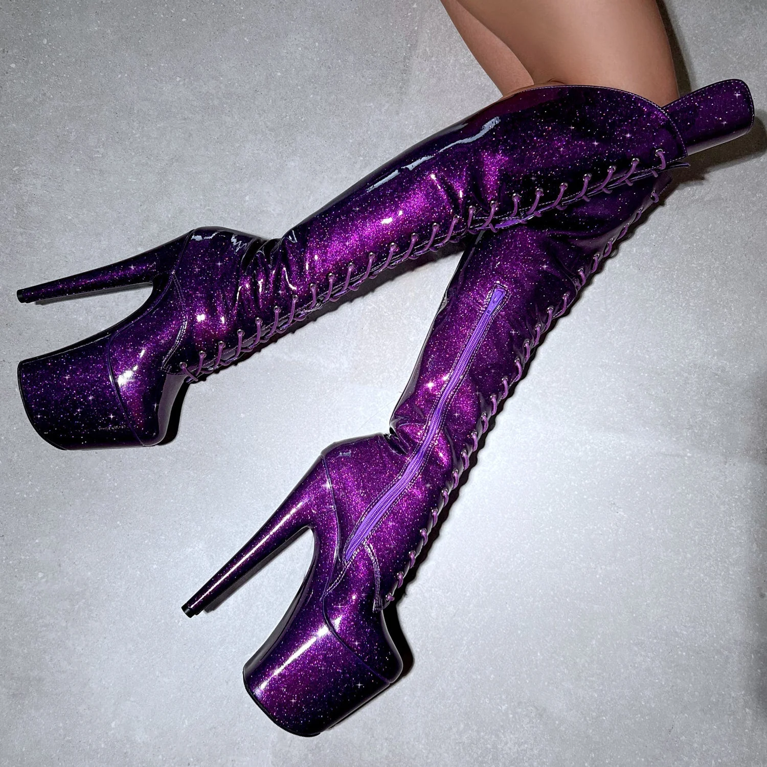 Purple Rain Over Knee Boot - 8 INCH - Image 3