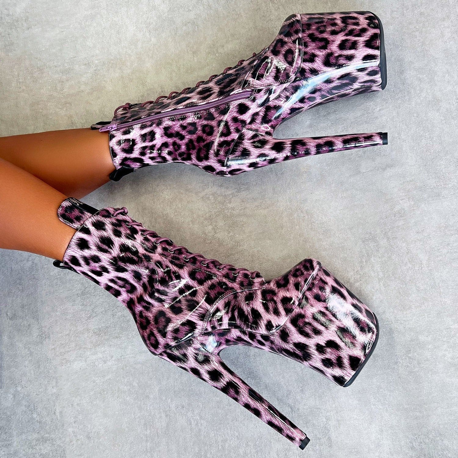 Purple Leopard Boot - 8 INCH - Image 4