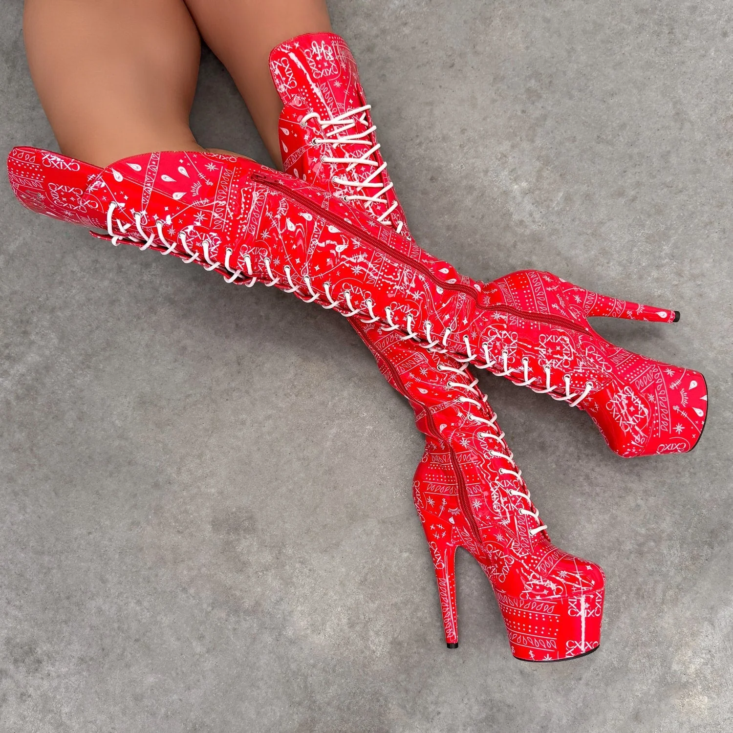 Drop it Like its THOT - Knee Pad Boot - 7INCH - Red - Image 2