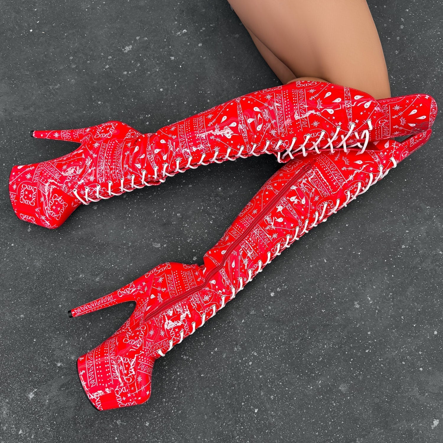 Drop it Like its THOT - Knee Pad Boot - 7INCH - Red - Image 3