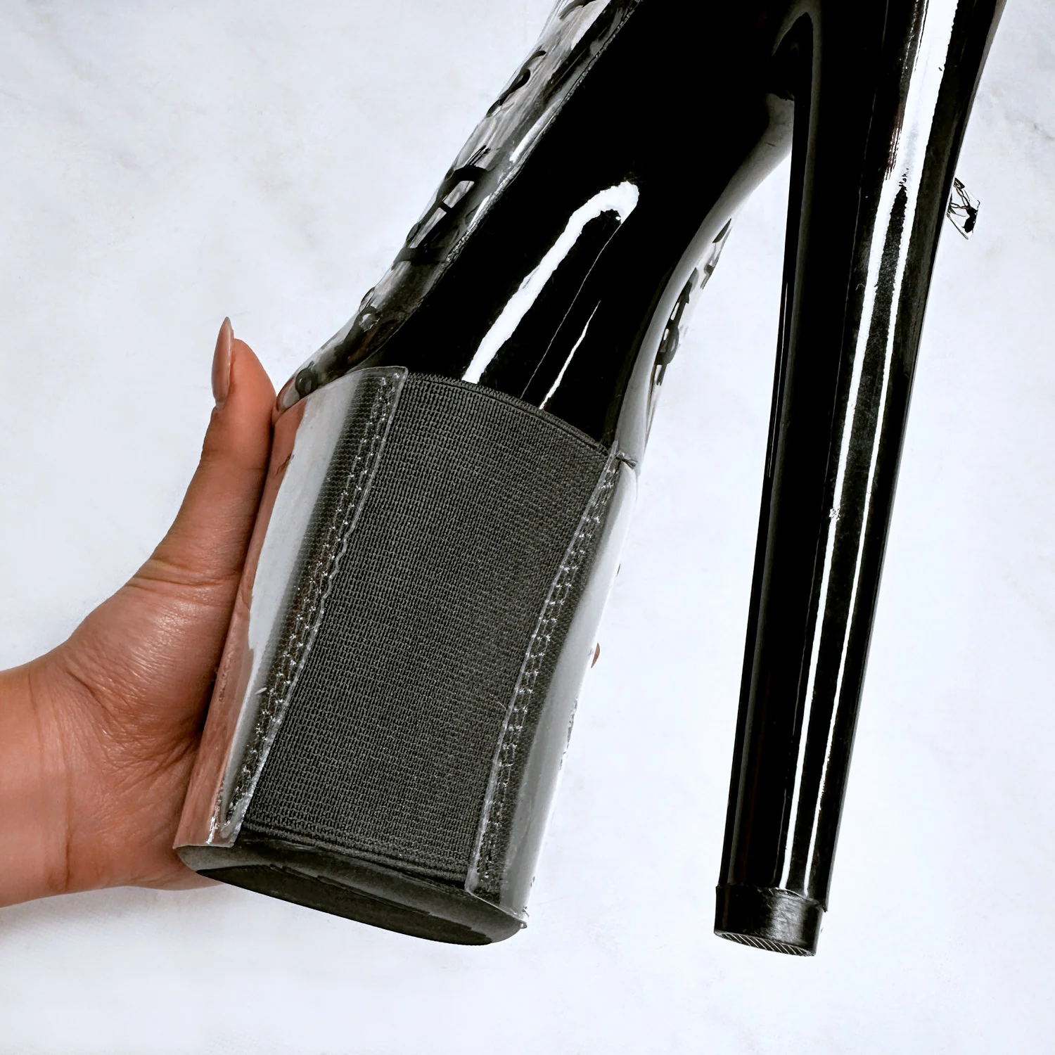Stiletto & Open Toe Shoe Protectors - Clear & Black - 8 INCH - Image 3