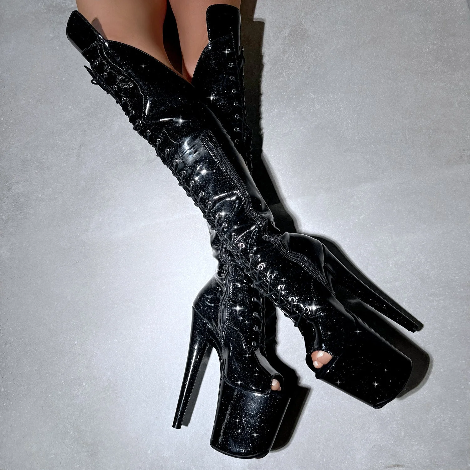 Sin City Open Toe Over Knee Boot - 8 INCH - Image 2