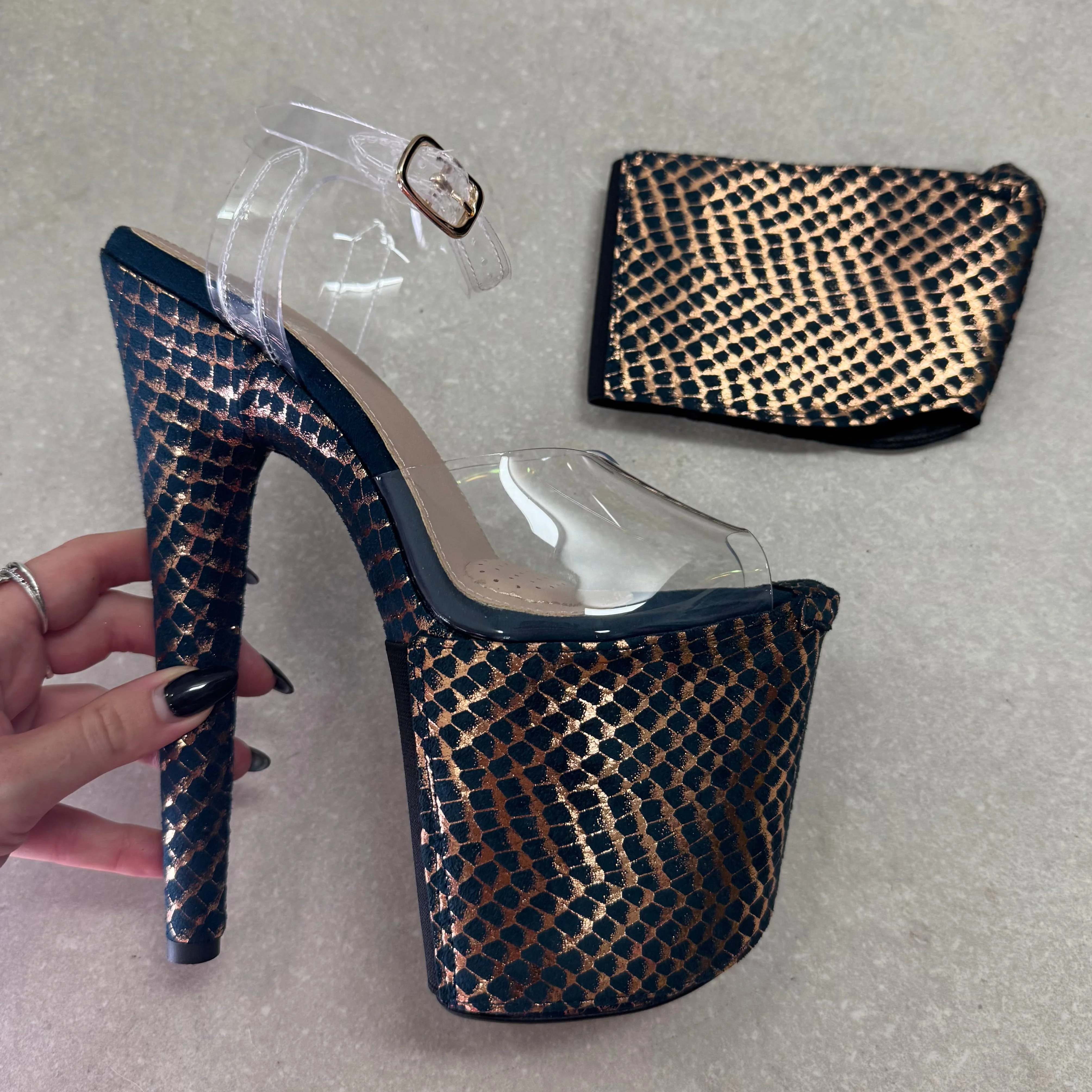 Stiletto / Open Toe Shoe Protector - Khaleesi Teal - 8 INCH - Image 2