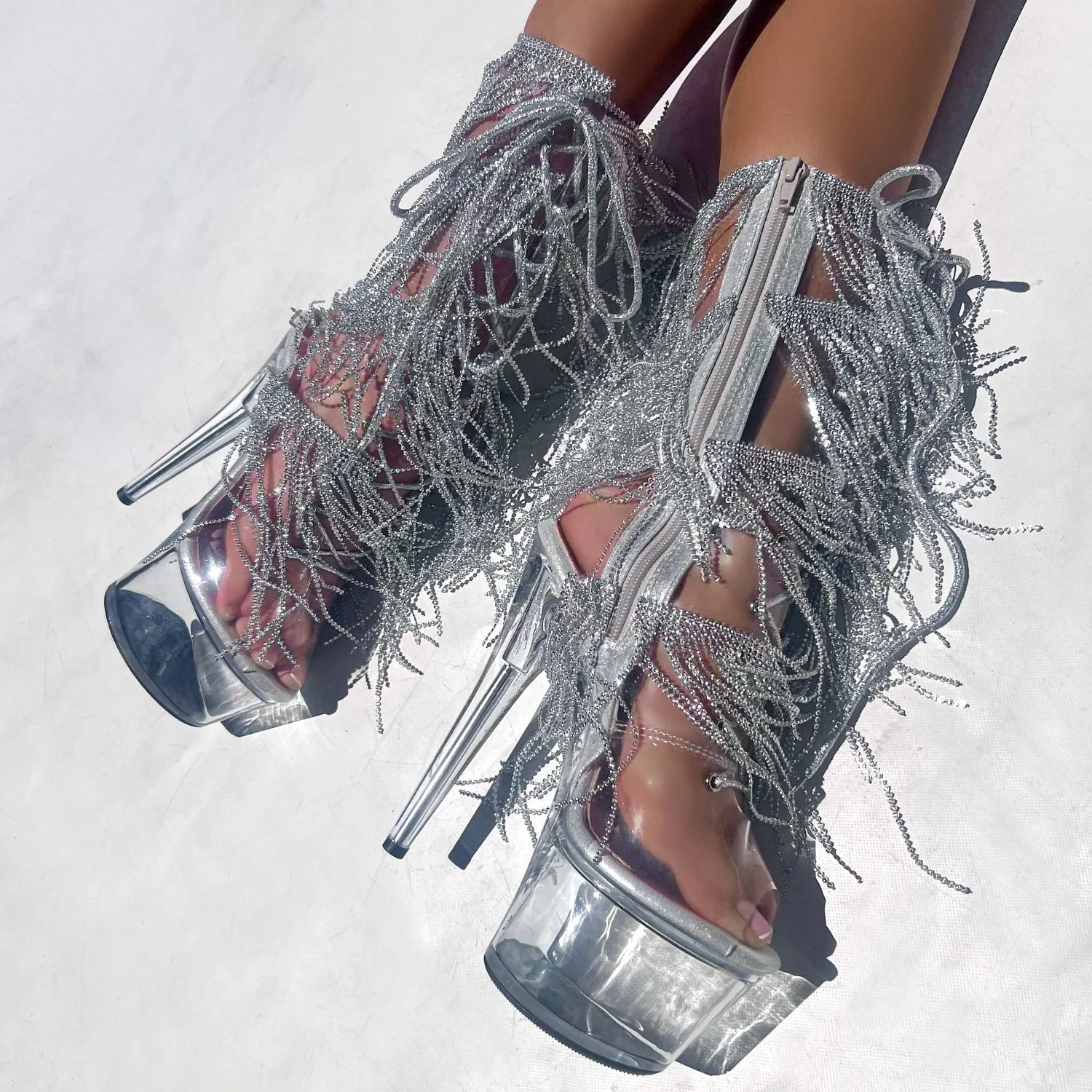 Chrome Cowgirls - OHOT Boot - Clear - 7 INCH - Image 2