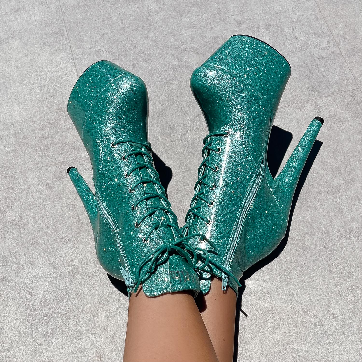 The Glitterati Ankle Boot - Baby Blue - 7 INCH - Image 4