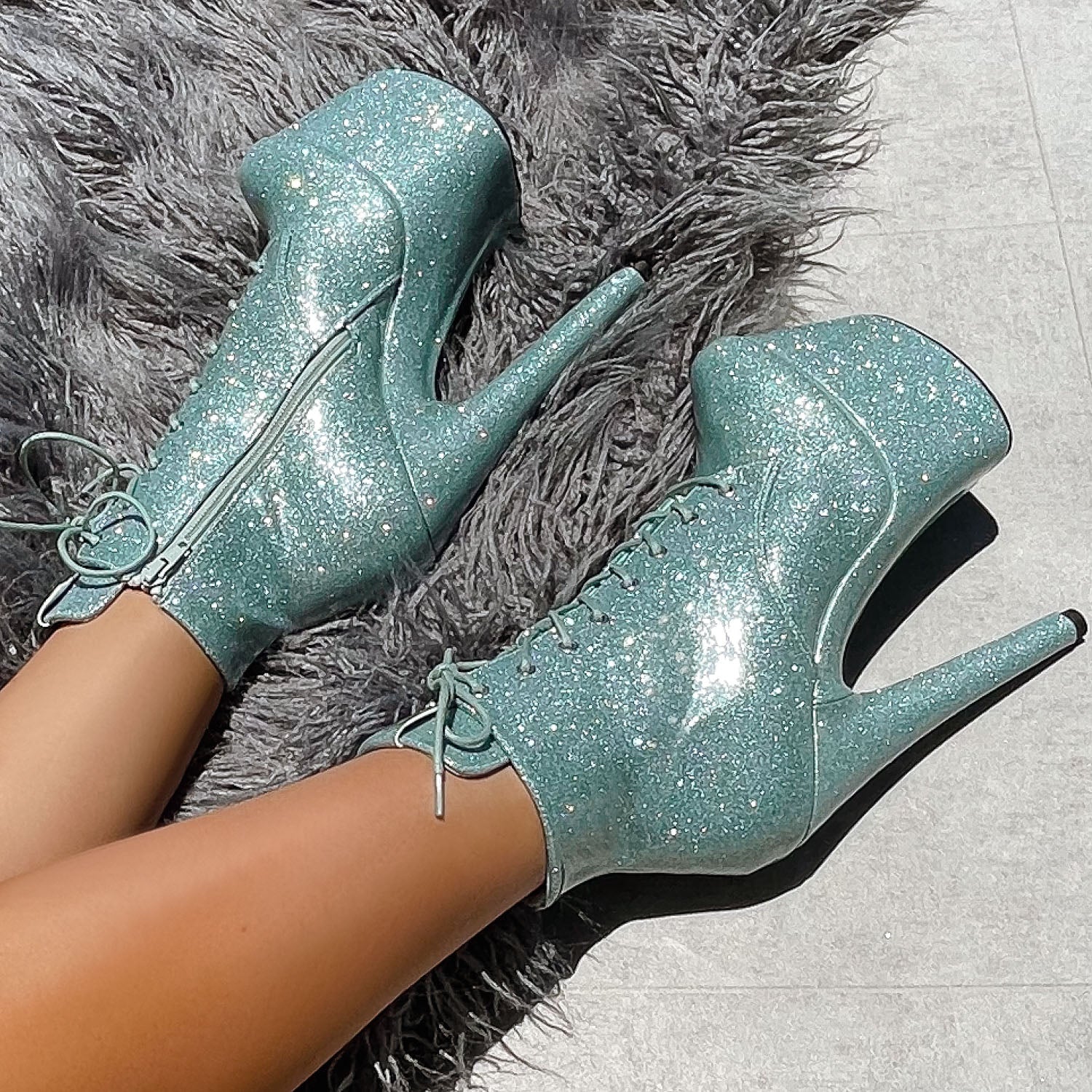 The Glitterati Ankle Boot - Ice Ice Baby - 7 INCH - Image 2