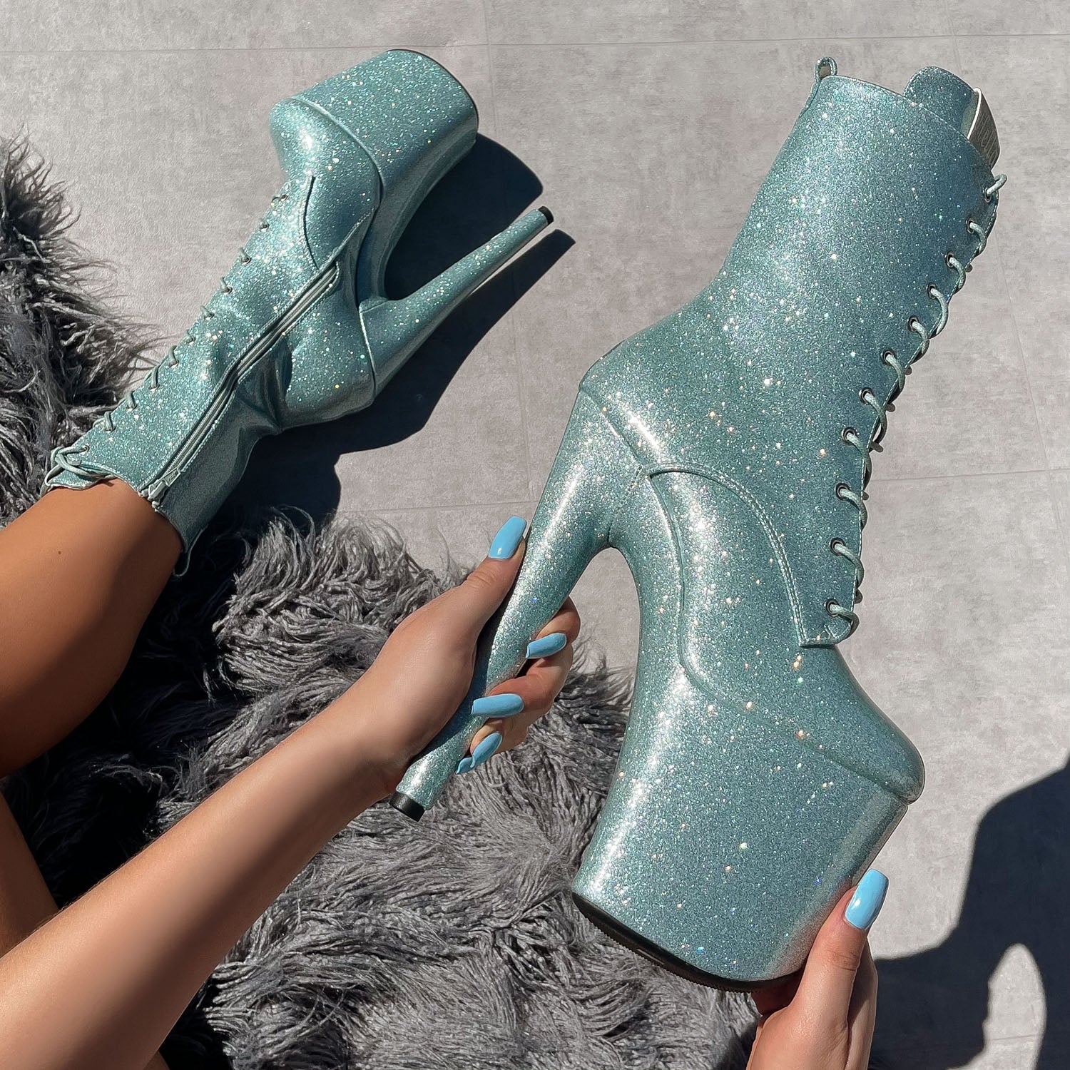 The Glitterati Boot - Ice Ice Baby - 8 INCH - Image 3