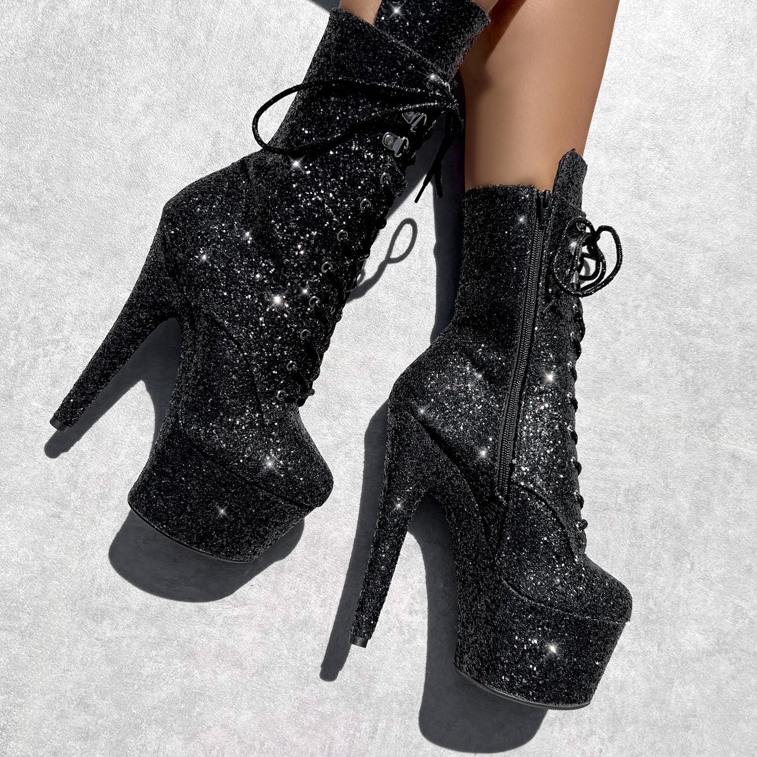 The Glitterati Xtra - Boot - BLACK CAVIAR - 7INCH - Image 4
