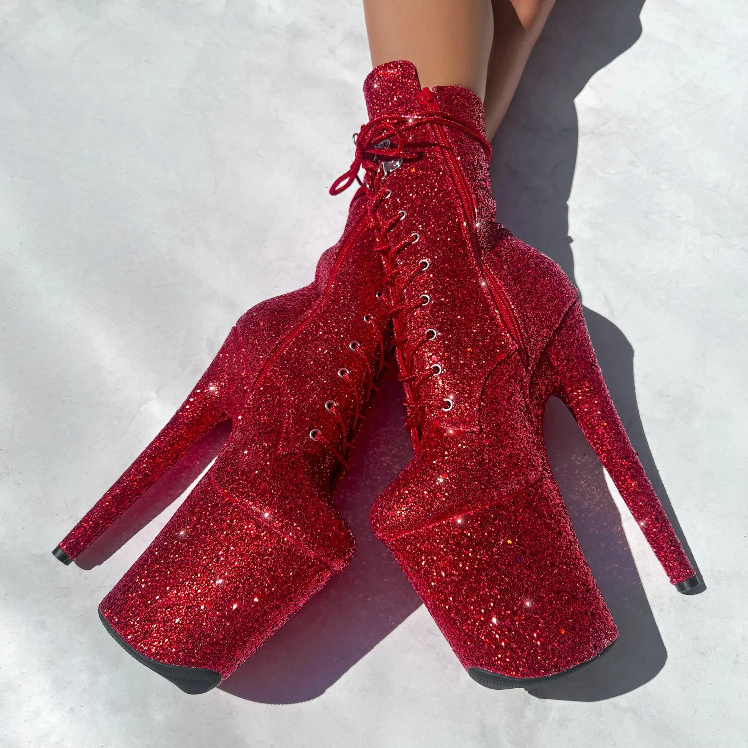 The Glitterati Xtra - Boot - Miles Red - 8INCH - Image 4