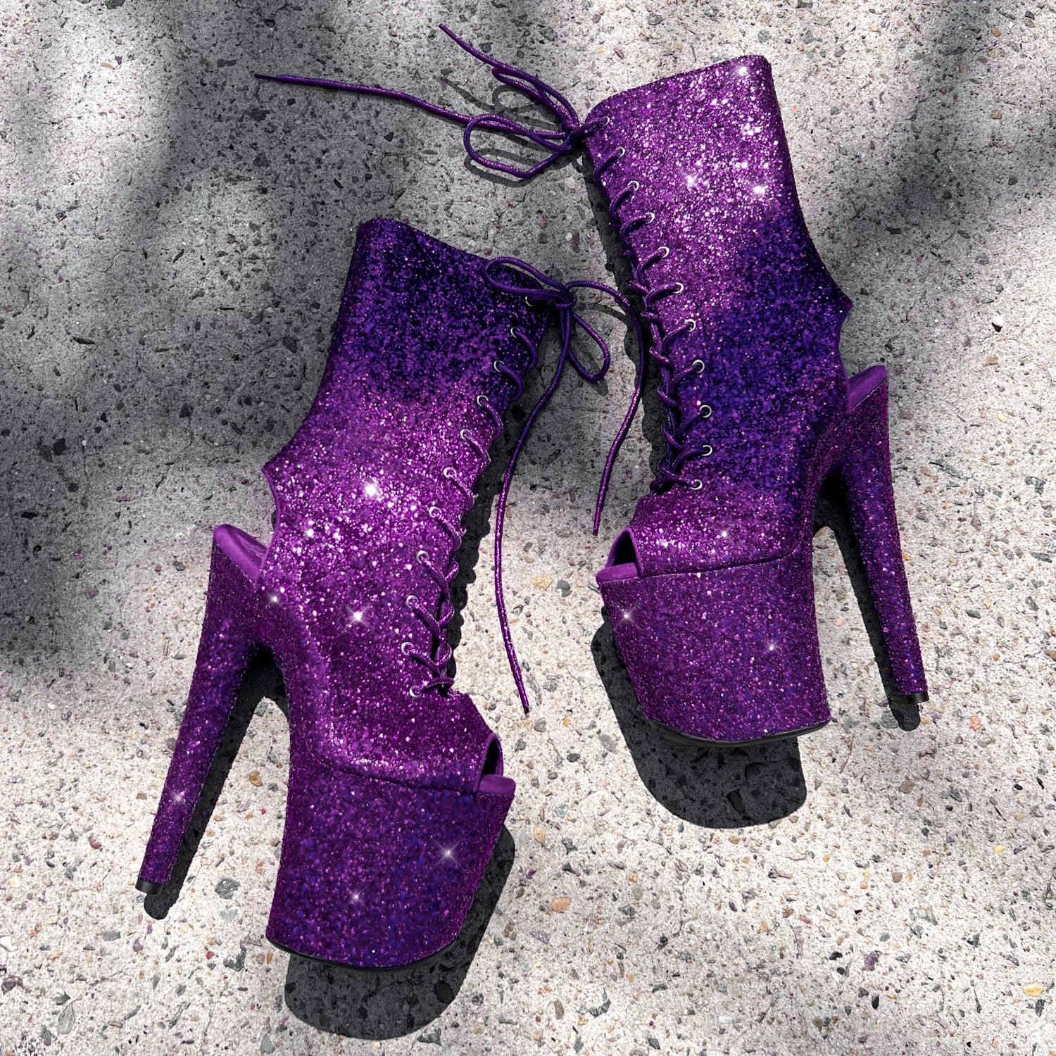 The Glitterati Xtra - OHOT Wide Fit Boot - ENIGMA PURPLE - 8INCH - Image 3